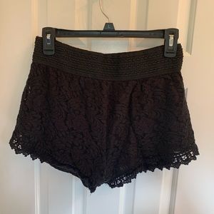 Black lace shorts